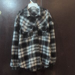 Ardene Black & White Plaid Button-Down Shirt
